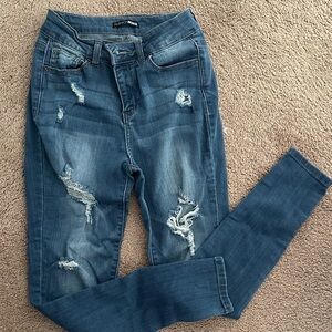 Fashion Nova Distressed Denim Skinny Jeans